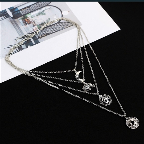 Multi—Layered Om Necklace With Vintage Style - Picture 3 of 7